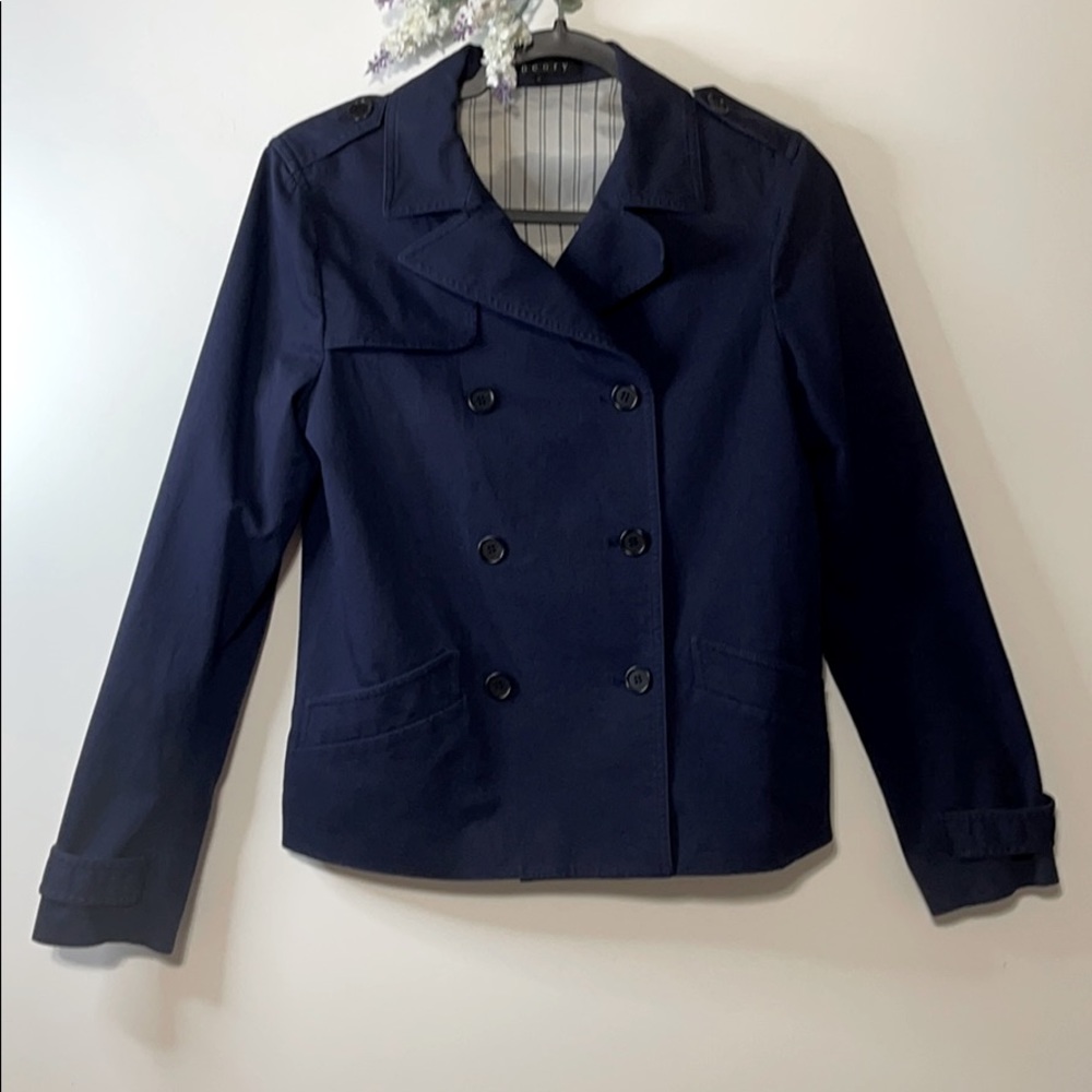 Theory Double-Breasted Navy Blazer